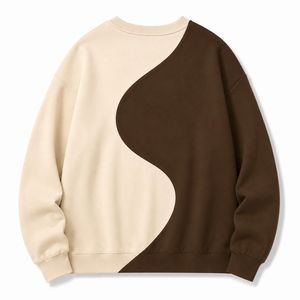 Sweat-shirt surdimensionné avec logo personnalisé, streetwear pour homme, sweat-shirt en molleton bicolore, col rond en coton épais, sweat-shirts unisexes - Product Image 5