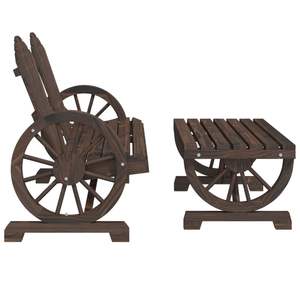 Conjunto de Muebles de Jardín de Madera de Abeto Macizo con Aspecto Quemado, Muebles de Exterior Únicos y Elegantes - Product Image 6