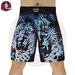 กางเกงมวย MMA/Boxing แบบใหม่ทันสมัย MOQ ต่ำ ผลิตตามสั่ง เนื้อผ้าแห้งเร็ว ระบายความชื้นได้ดี พิมพ์ลาย โพลีเอสเตอร์ 100% สำหรับชุดศิลปะการต่อสู้ - Product Image 2