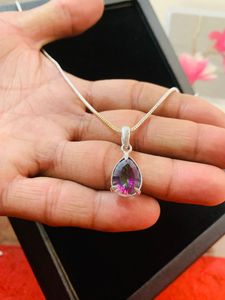 Collier à maillons en argent avec pendentif en cristal plaqué rhodium, bijoux personnalisés pour homme, cadeau - Product Image 4