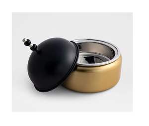 Calentador de Alimentos de Acero Inoxidable de Lujo con Tapa de Cúpula, Plato para Buffet, Olla para Servir en Hoteles y Restaurantes, Base Dorada, Vajilla de Cocina - Product Image 3