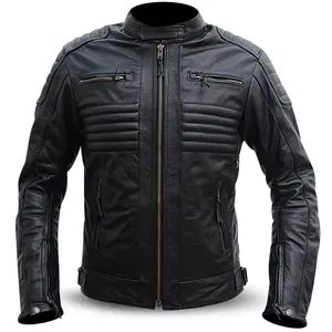 High Quality Men <b>Genuine</b> <b>Leather</b> <b>Jacket</b> 2026 Fashion <b>Leather</b> <b>Jacket</b> for Casual and Streetwear Supplier - Product Image 3