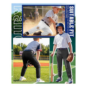 Boys <b>Baseball</b> Pants Youth Softball Pants with Pockets Kids Fast Pitch <b>Baseball</b> Practice Trousers Durable Athletic Sports Uniform - Product Image 2