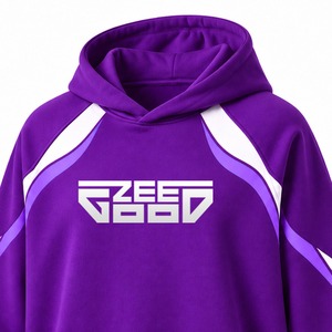 Sudadera con Capucha Casual para Hombre, Talla Grande, Felpa de Alta Calidad, Diseño con Estampado Frontal Morado, Bolsillos, Ropa de Invierno, Manga Larga Raglán - Product Image 5