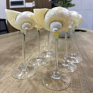 แก้วไวน์เปลือกหอยสุดหรู เป็นมิตรกับสิ่งแวดล้อม ทำด้วยมือ ตกแต่งสไตล์ชายฝั่ง ดีไซน์โบราณทันสมัย สำหรับงานแต่งงาน วันหยุด และของตกแต่งบ้าน เป็นของขวัญ - Product Image 1