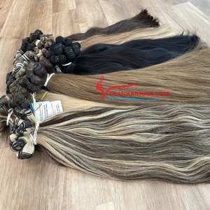 Produit phare : Cheveux humains vietnamiens colorés, trame machine, sans nœuds, sans perte, prix de gros - Product Image 4