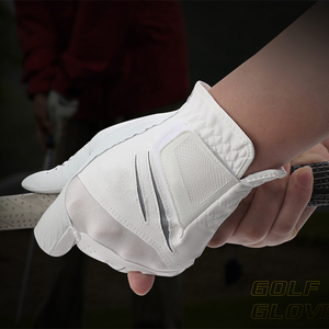 White Genuine Leather Golf <b>Glove</b> Right Hand Non Slip Breathable Moisture Wicking Full Finger Unisex <b>Sports</b> <b>Glove</b> - Product Image 6