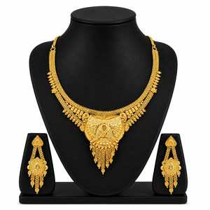 Collares de Moda Chapados en Oro de 14K, 18K, 24K al por Mayor, Collares Cortos de Latón con Diseño Tradicional, Conjunto de Joyería de Oro - Product Image 1