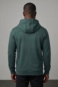 Sudadera Unisex Verde con Capucha y Cremallera, 100% Algodón, Corte Regular, Color Sólido, Estilo Casual de Invierno, Antiencogimiento, 300g, Cierre Frontal - Product Image 2