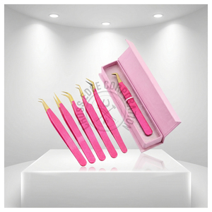 แหนบต่อขนตาปลายไฟเบอร์ ผิวเพชร จับถนัดมือ 45 90 องศา แหนบต่อขนตา สแตนเลส - Product Image 1