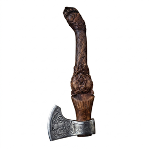 High Carbon Steel Viking <b>Axe</b> Head Handmade Hatchets with Wood <b>Handle</b> for Outdoor Camping DIY Wholesale Supply - Product Image 1