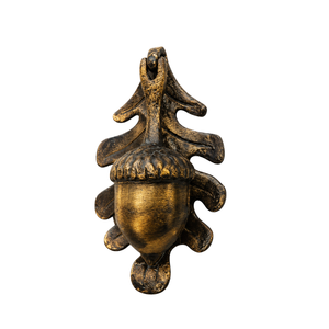 Antique Brass <b>Acorn</b> Oak Leaf Door Knocker <b>Decorative</b> Vintage Front Door Hardware Rustic Luxury Entrance Accent for Homes Villas - Product Image 1