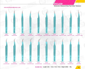 ชุดแหนบปลายแหลมหลากสีสันและขนาดสำหรับงานที่แม่นยำเพื่อตอบสนองความต้องการที่หลากหลาย - Product Image 6