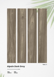 Carreaux de sol en porcelaine Alpgain gris foncé à texture bois, finition mate, 200x1200 mm, pour revêtements de sol et de murs intérieurs modernes - Product Image 3