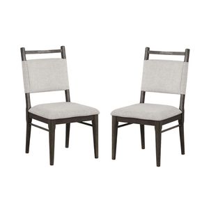 Sedie Laterali Moderne in 2 Pezzi in Noce Scuro con Seduta Imbottita in Poliestere e Legno di Gomma, Arredamento per Sala da Pranzo - Product Image 5