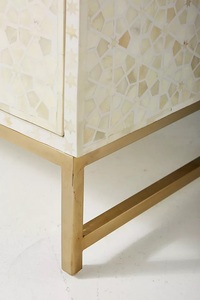 Luxury Handmade Bone Inlay Chest of Drawers Wooden <b>Storage</b> <b>Cabinet</b> for <b>Bedroom</b> Furniture with 3 Drawers Gold Base - Product Image 3