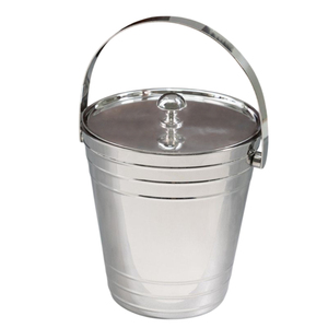 Seau à glace isotherme classique à double paroi en acier inoxydable avec couvercle et poignée, glacière métallique haut de gamme pour hôtels et bars - Product Image 3
