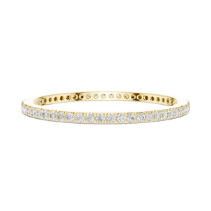 Bague d'éternité en diamant taille ronde en or jaune 18 carats, alliance de mariage en or blanc 14 carats, bijoux fins pour femme, bague cadeau d'anniversaire - Product Image 1