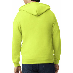 Sweat-shirt à capuche zippé vert lime pour homme, coupe classique, décontracté, en molleton de coton, idéal pour l'automne - Product Image 2