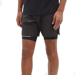 Shorts Bermuda Homme Noir Uni Taille Mi-Haute Élastique Séchage Rapide Spandex/Polyester Décontracté Multi-Poches Cargo Tissu Peigné - Product Image 3