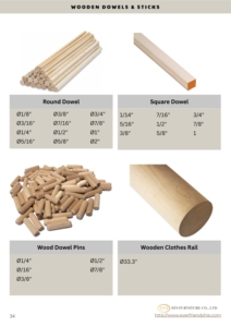 Prix direct usine – Tiges en bois massif lisses et durables, marque EFS, logo personnalisé, OEM, taille sur mesure, pour artisanat DIY et enseignes murales - Product Image 6