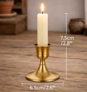 Vintage <b>Brass</b> Taper <b>Candlestick</b> <b>Holders</b> Matte Gold <b>Brass</b> Candle Stands for Table Centerpiece, Weddings, & Home Deco - Product Image 6