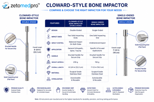 CLOWARD Style Bone Impactor Double Ended 8.75in 22.2cm Instrument chirurgical orthopédique Zetomed Pro Certifié CE Classe I - Product Image 5