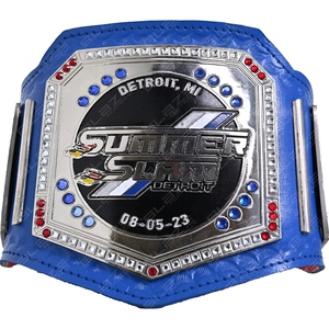 Cinturón de Campeonato de Lucha Libre Mini Premium, Cinturón de Campeonato Pequeño con Logotipo Personalizado, Fabricante de Cinturones de Cuero Genuino de BFW Pakistán - Product Image 4