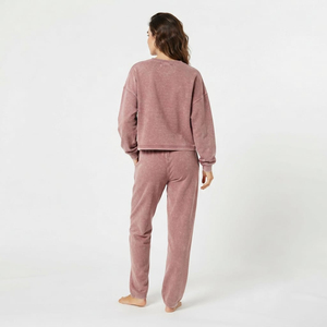 Ensemble de survêtement décontracté pour femmes, sweat-shirt à col rond oversize en tissu délavé et pantalon de jogging, tenue streetwear en deux pièces, OEM ODM - Product Image 6