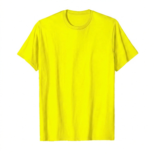 เสื้อยืดคอกลมแขนสั้นผ้าฝ้ายสีดำสำหรับผู้ชาย ทรงปกติ สีพื้น สไตล์ลำลอง - Product Image 2