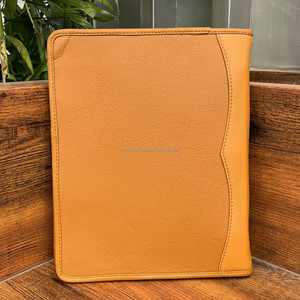 Executive Business High Quality Hand Tooled Leather Conference <b>Folder</b> Document A4 Organizer Cowhide Leather Three Ring Binders - Product Image 5