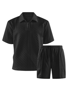 Conjunto de Camiseta y Pantalones Cortos para Hombre, Ropa Casual de Dos Piezas, Tejido Suave, Corte Holgado - Product Image 2