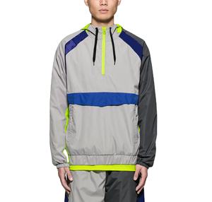 ชุดกีฬาเสื้อกันลมไนลอนชุดวอร์มมีฮู้ดระบายอากาศได้ดีชุดวอร์มตาข่ายบล็อกสีแบบกำหนดเอง - Product Image 1