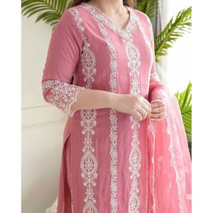 Vêtements de fête pour femmes de créateur haut et bas avec un bel ensemble élégant Plazzo - Product Image 5