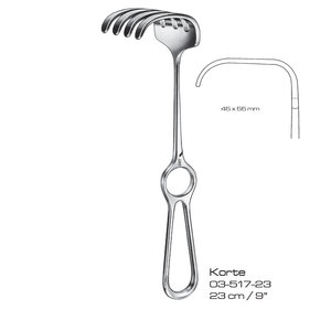 Écarteur chirurgical Korte 23 cm (9 pouces) manuel en acier inoxydable, instrument de chirurgie générale, classe I, certifié CE - Product Image 3