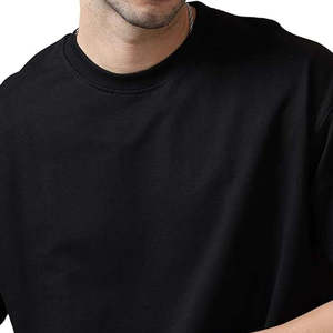 T-shirt à col rond pour homme, manches courtes, coupe classique, 100% coton jersey, couleur unie, style décontracté, tricoté, teint uni - Product Image 1