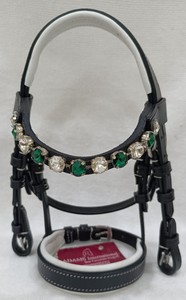Bridon d'équitation en cuir élégant et personnalisable de qualité supérieure avec embellissement en cristal – Fabricant et grossiste de bridons personnalisables - Product Image 3