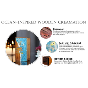 Resin Art Ocean Wave <b>Vase</b> <b>Unique</b> Handmade Decorative Wooden Urn Epoxy Home & Office Memorial Ashes Keepsake Display by AYAANS - Product Image 2