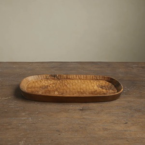 Bandeja Ovalada de Madera Maciza para Servir |   Bandeja Decorativa para Café, Té y Aperitivos, Tallada a Mano en Madera de Acacia |   Bandeja de Exhibición de Madera Rústica Vintage - Product Image 2