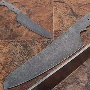 PAK ENTERPRISES Hoja de cuchillo de chef de acero de Damasco hecha a mano, espiga completa, acero estampado, para fabricación de cuchillos de cocina - Product Image 3