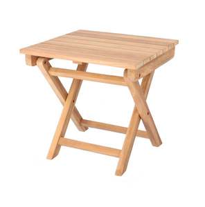 Table d'appoint pliante en teck massif pour extérieur, résistante à l'eau, durable, écologique, pour jardin et terrasse - Product Image 2