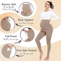 Leggings de Yoga de Cintura Alta al por Mayor, 2 Piezas con Bolsillos, Sólidos, Suaves, Ligeros, de Secado Rápido, Elásticos, Control de Abdomen, para Yoga, Fitness y Maternidad