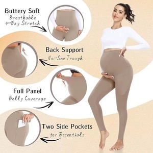 Leggings de Yoga de Cintura Alta al por Mayor, 2 Piezas con Bolsillos, Suaves, Ligeros, de Secado Rápido, Elásticos, Pantalones de Yoga y Maternidad para Mujer - Product Image 6