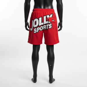 Short de bain homme premium 120 GSM en microfibre de polyester, séchage rapide, rouge uni, avec logo personnalisé par transfert thermique - Product Image 2