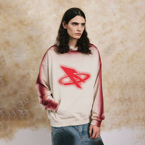Custom Hoodies for Men Bleaching Graphic Oversized Hoodie Pullover Long Sleeve Printed Sweatshirt Cotton Casual Wear - Product Image 4