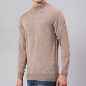 T-shirt en molleton respirant et écologique 100 % coton à col montant et manches longues pour homme, coupe oversize, idéal pour le bureau ou les loisirs - Product Image 4