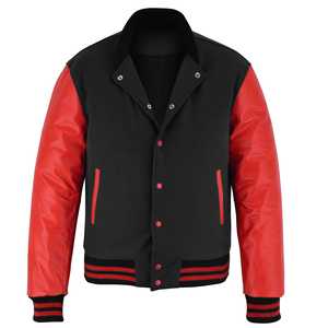 Chaquetas estilo varsity de manga larga para invierno, hechas de cuero/lana, en venta en línea a precio económico. - Product Image 2