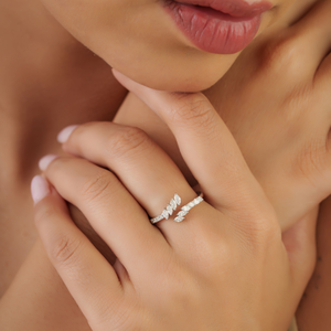 Anillo de Compromiso de Diamantes Reales de Alta Calidad, Diseño Único, Oro Blanco Puro de 14K, Precio de Fábrica al por Mayor, Regalo de Aniversario - Product Image 2