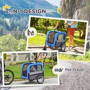 "2-in-1 Pet Carrier <b>Bike</b> <b>Trailer</b> Small Dog Stroller Hitch <b>for</b> Bicycle Sidecar Wagon Cart Carrier Attachment Travel" - Product Image 4