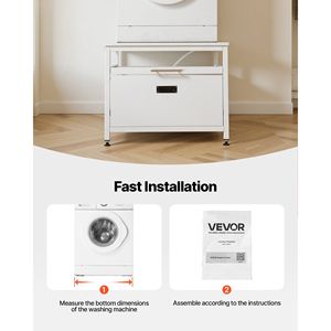 Piedistallo per Lavatrice con Capacità di Carico di 317 Kg, Altezza 58 cm, 74 x 74 cm, con Vassoio Estraibile e Spazio di Stoccaggio - Product Image 6